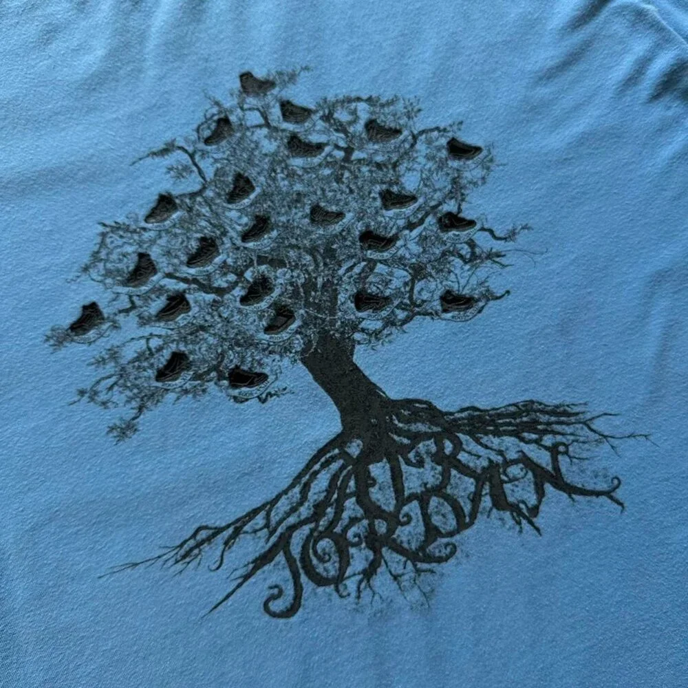 Vintage Y2K 2008 Jordan Nike History Shoe Family Tree T Shirt‎ Men Large Blue